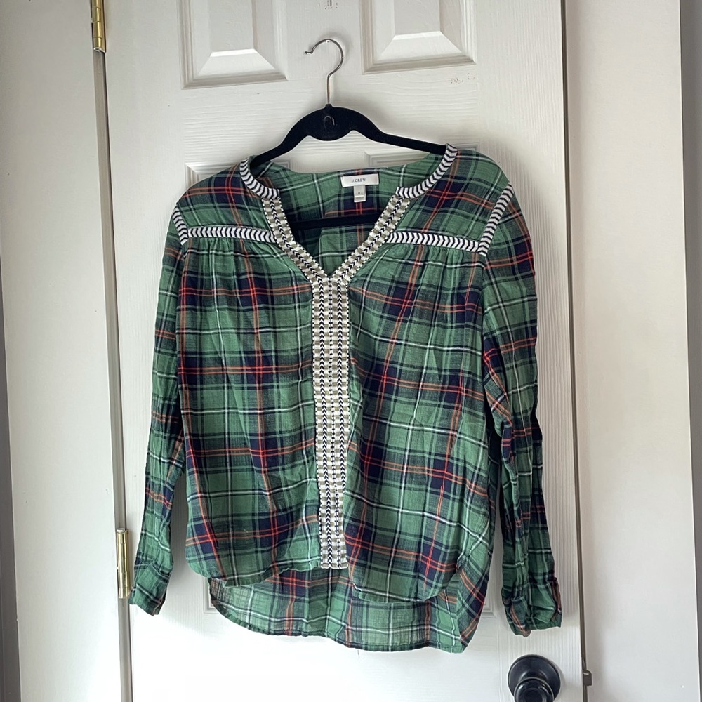 J. Crew Plaid Blouse